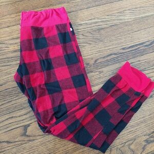 Lucky Brand Medium Red, Black, And Gray Plaid PJ Bottoms